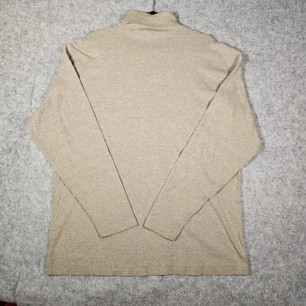 VTG Banana Republic Mens Beige Long Sleeve Turtleneck Sweater Dad Artist Size XL